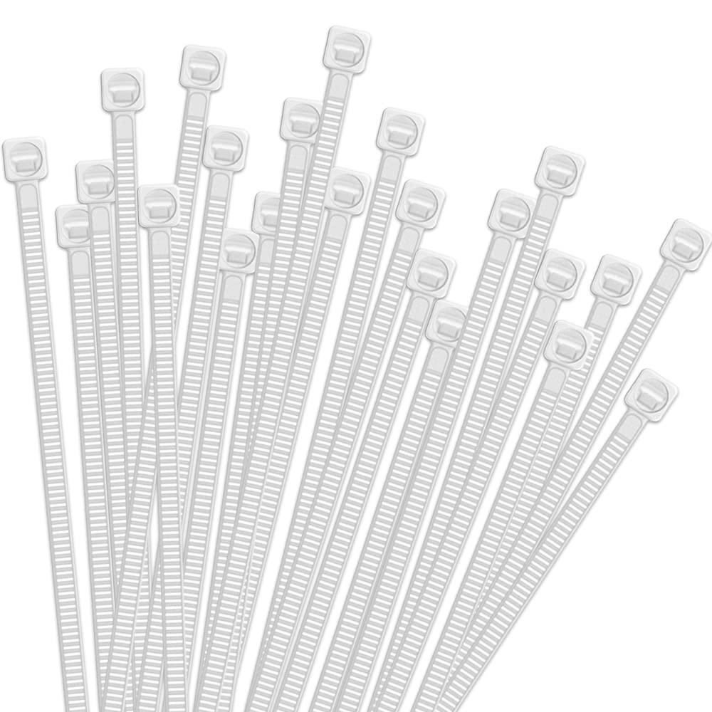  [AUSTRALIA] - MewuDecor 100 PCS Cable Zip Ties White Heavy Duty 12 Inch, Premium Plastic Wire Ties Clear with 50 Pounds Tensile Strength, Self-Locking Nylon White Zip Ties for Indoor and Outdoor 12 Inch (100 PCS)