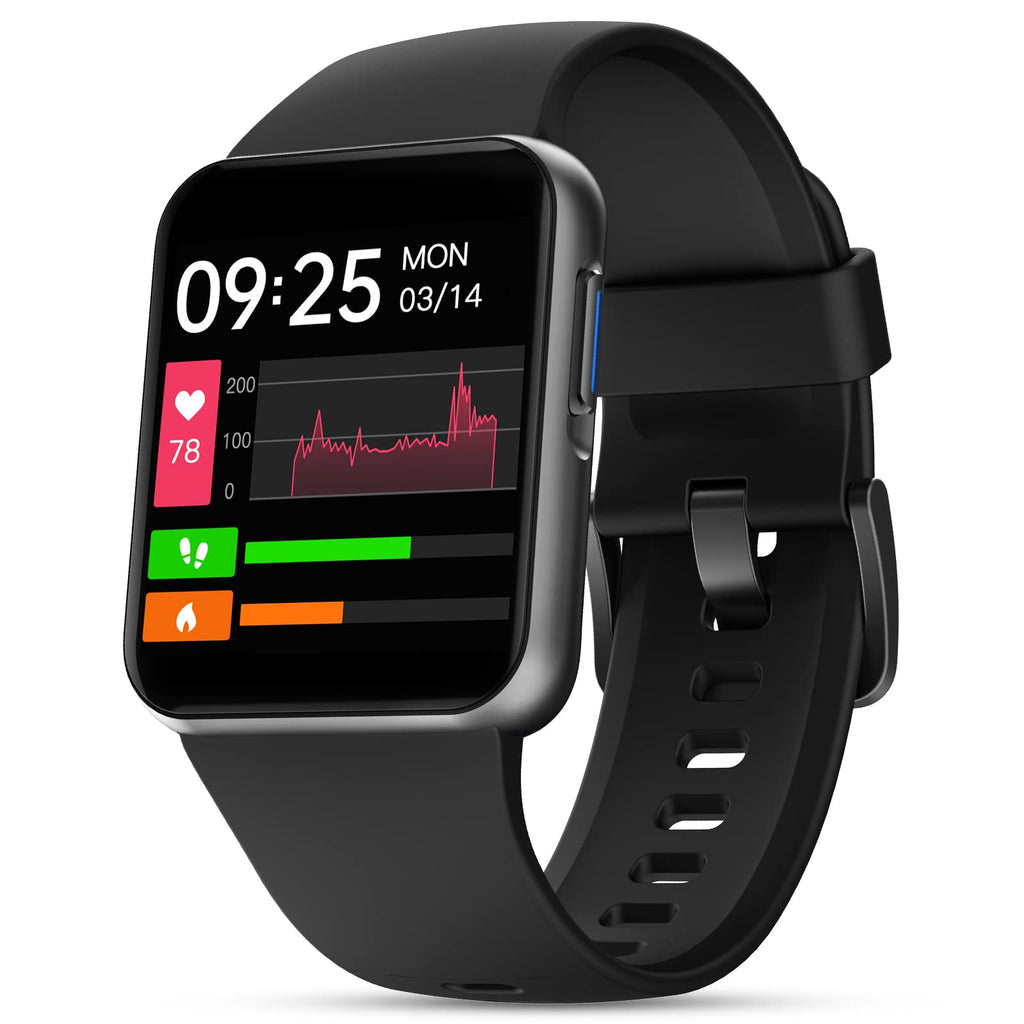  [AUSTRALIA] - Smart Watch, ZOSKVEE Smartwatch for Android & iOS with Heart Rate, Blood Oxygen Saturation, 1.4" Dynamic Watch Face IP68 Waterproof, Fitness Tracker 30 Days Standby for Men, Women Black