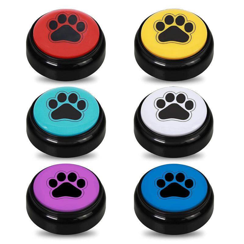  [AUSTRALIA] - ChunHee Dog Speech Training Buttons Talking Sound Buttons-Recordable Buttons for Dogs-30 Seconds Record Button, Pack of 6 (Battery Included)