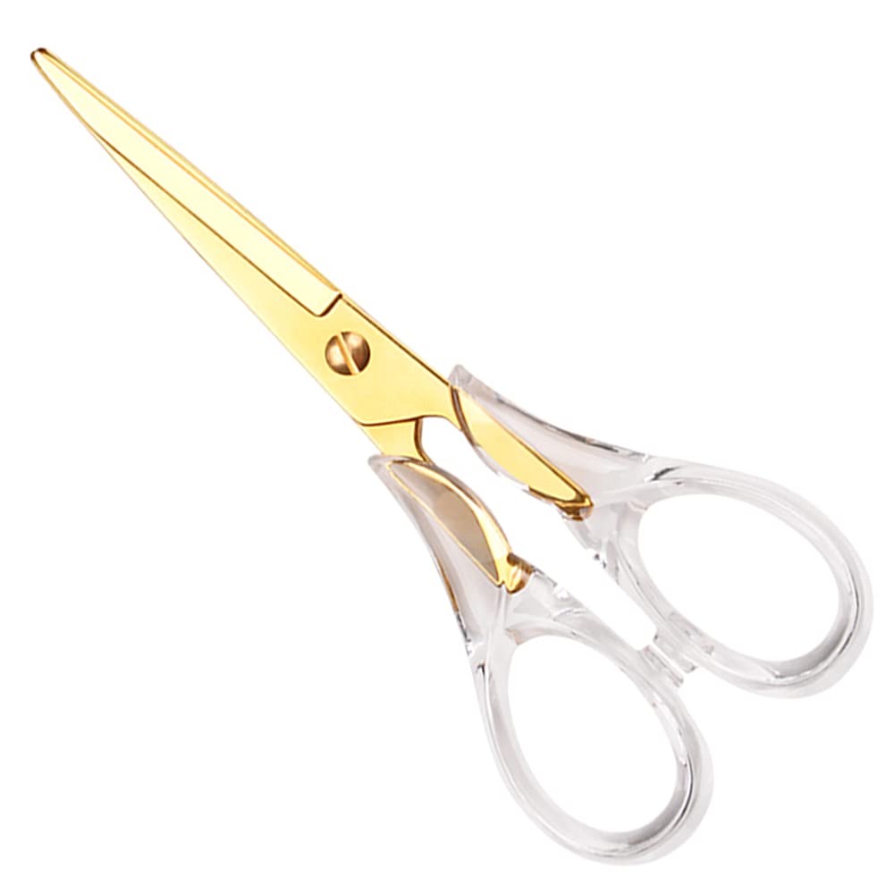  [AUSTRALIA] - Acrylic Scissors,Multipurpose Stylish Scissors, Stainless Steel Scissors with Clear Acrylic Handle, Stationery Paper Cutting Tool for Office, Home, School (Gold)