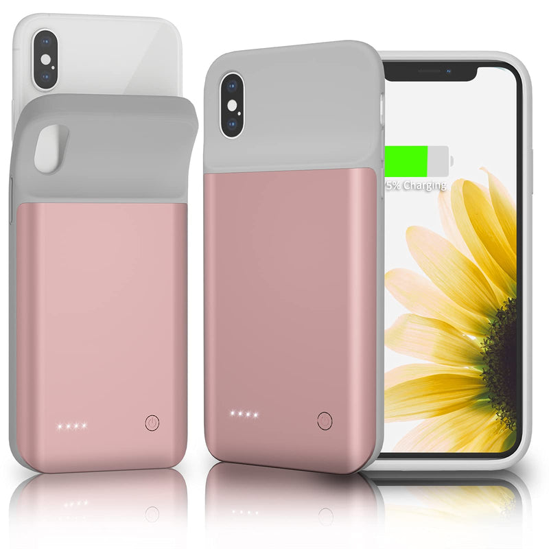  [AUSTRALIA] - Gladgogo Slim Battery Case for iPhone X/XS Portable Rechargeable Battery Charging Case Extended Battery Pack Charger Case for Apple iPhone X/XS 6800mAh - Pink (5.8 inch)