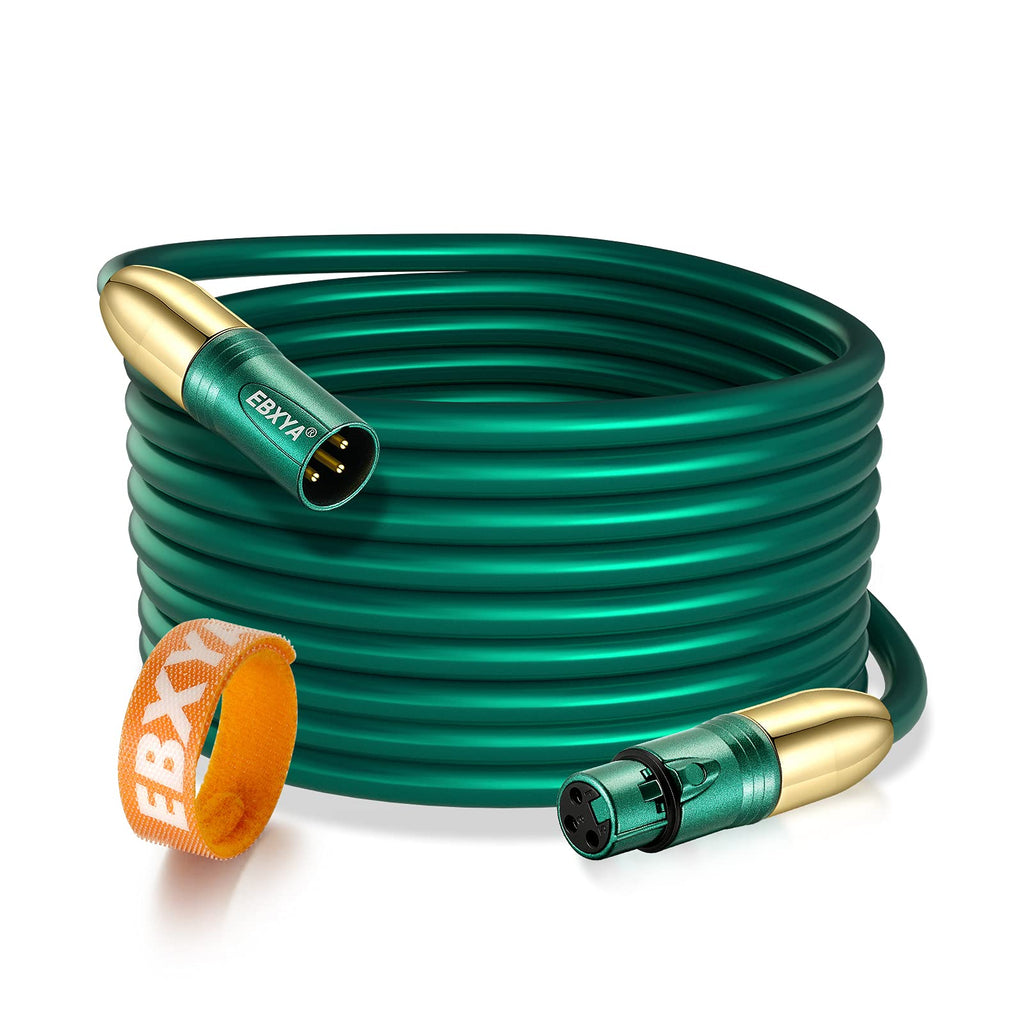  [AUSTRALIA] - XLR Microphone Cable 25ft, EBXYA XLR Cable 22AWG Gold Plated 3 Pin Balanced XLR Male to Female, Green Mic XLR Audio Cable for Mixer, Audio Interface, Speaker Green XLR Cable