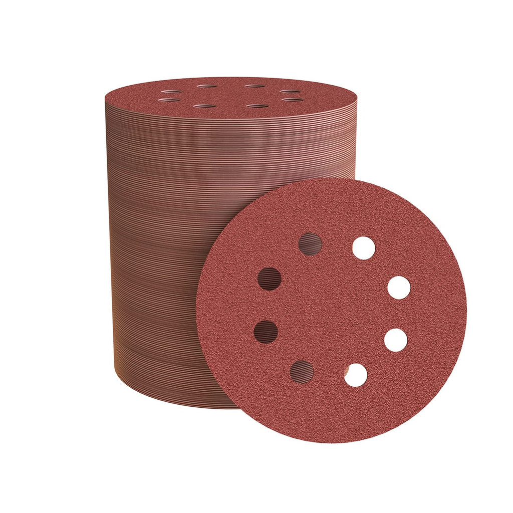  [AUSTRALIA] - 40 Pcs 5 Inch Round Sanding Discs 8 Hole Hook and Loop Sand Paper for Random Orbital Sander 8 Grades Include 60 80 100 120 150 180 240 320 Assorted Grits