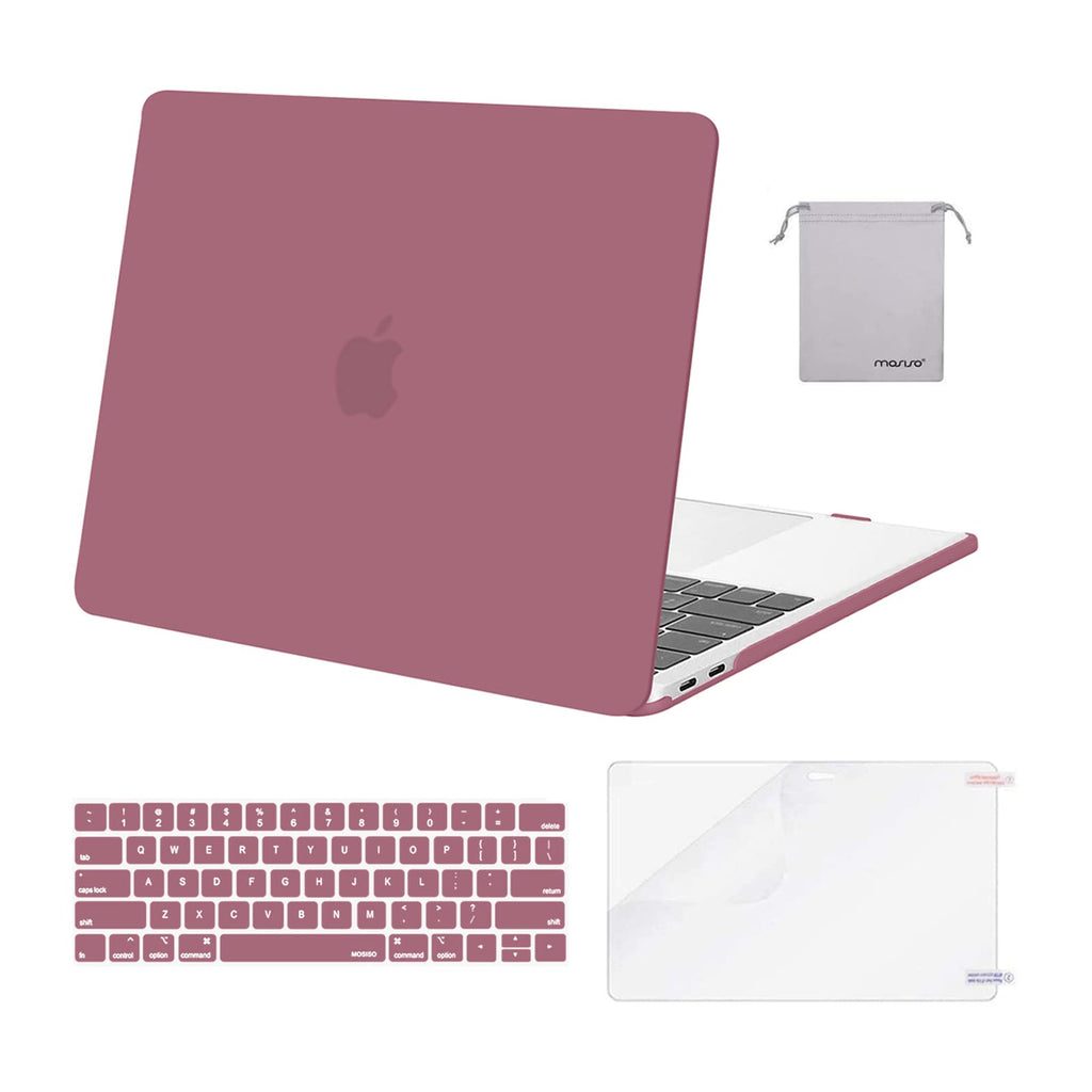  [AUSTRALIA] - MOSISO Compatible with MacBook Pro 13 inch Case 2016-2020 Release A2338 M1 A2289 A2251 A2159 A1989 A1706 A1708, Plastic Hard Shell Case&Keyboard Cover Skin&Screen Protector&Storage Bag, Tea Petal Pink
