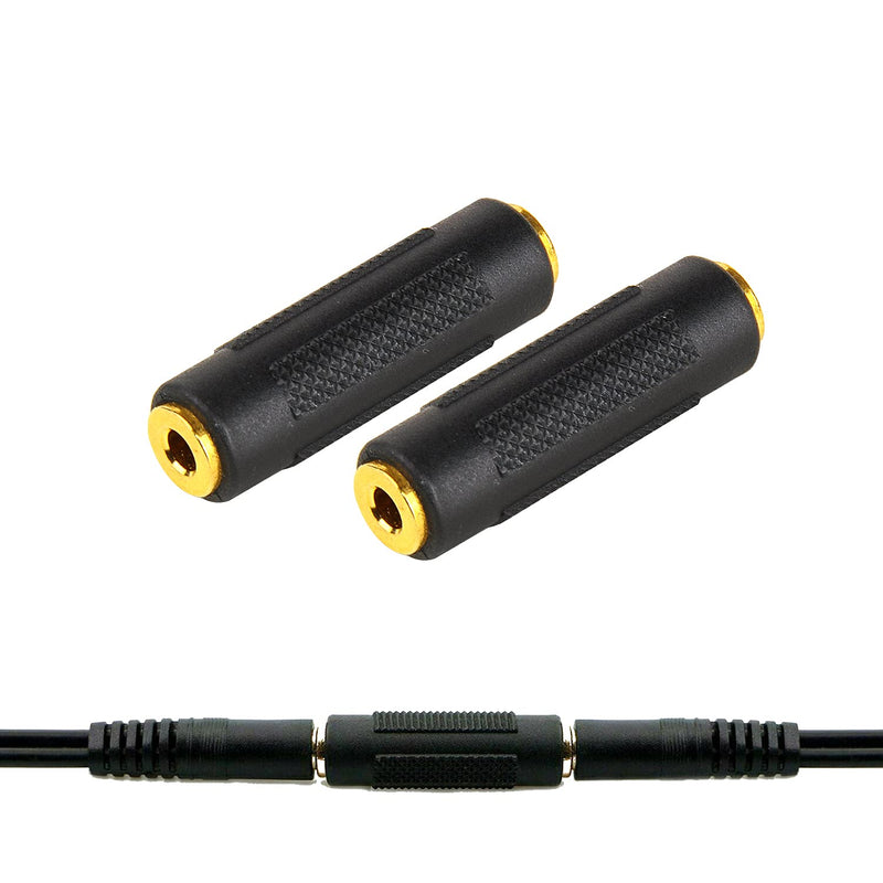  [AUSTRALIA] - 3.5mm Stereo Jack to 3.5mm Female to Female Audio Adapter Coupler Gold Plated for Stereo Cable, Speakers and Headphones（2 Pack） 2 Pack