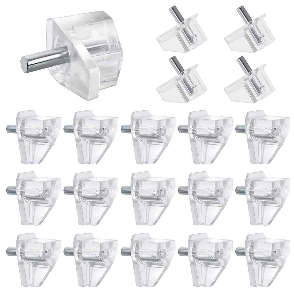  [AUSTRALIA] - ASTER 20 Pieces 3 mm 1/8 Inch Shelf Pins Clear Support Pegs Cabinet Shelf Pegs Clips Shelf Support Holder Pegs for Kitchen Furniture Book Shelves 3 mm-20PCS