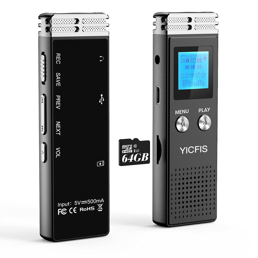  [AUSTRALIA] - 72GB Digital Voice Recorder 3072KBPS 5148 Hours Recording Capacity 24 Hours Battery Time Voice Activated Recorder with Noise Reduction Mini Audio Recorder with Playback for Meeting Lecture Interview