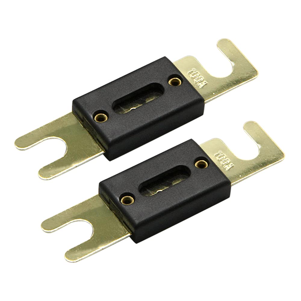  [AUSTRALIA] - ANL Fuse 100A 100 Amp for Car Vehicle Marine Audio Video System Gold 2 Pack (100 Amp)