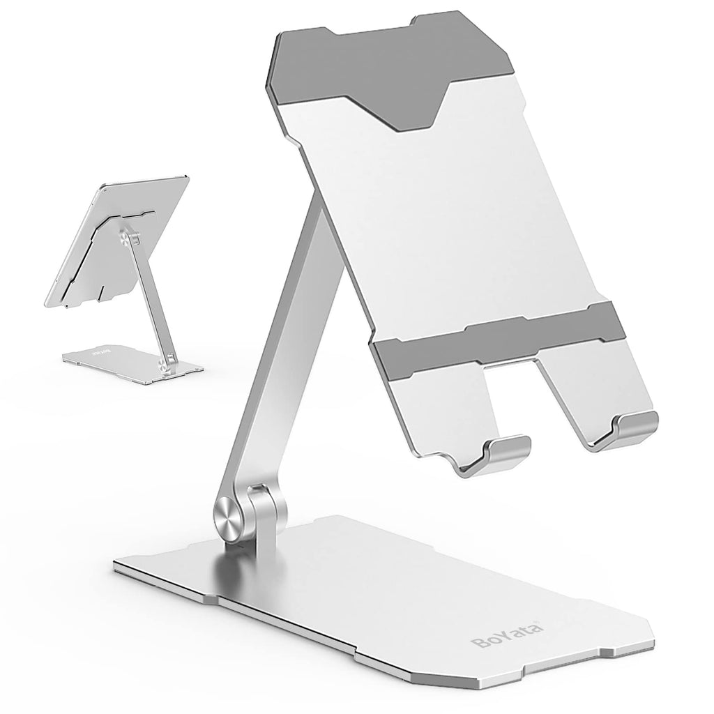  [AUSTRALIA] - Tablet Stand Adjustable, BoYata Aluminum Tablet Holder, Foldable Desktop Stand Compatible with New iPad Pro 9.7/10.2/12.9, iPad Air/Mini, Surface Pro, Kindle, Switch, Samsung Tab, E-Reader(4-13")