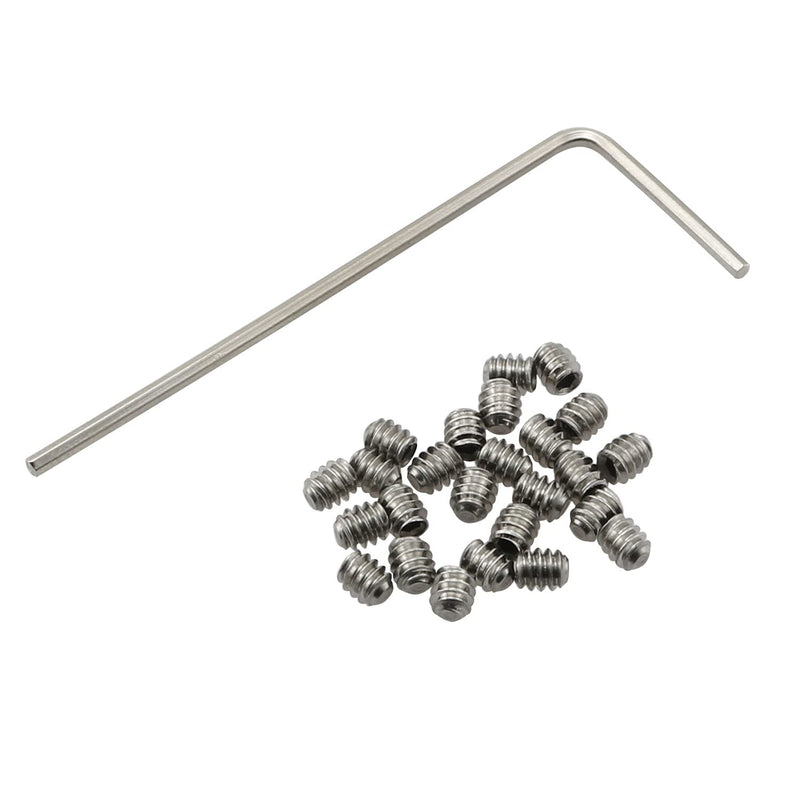  [AUSTRALIA] - BAIRONG 25pcs 4-40 x 1/8" Stainless Steel Allen Head Hex Hexagon Socket Set Screws Cup Point with Hex Key Wrench 4-40 x 1/8 Inch