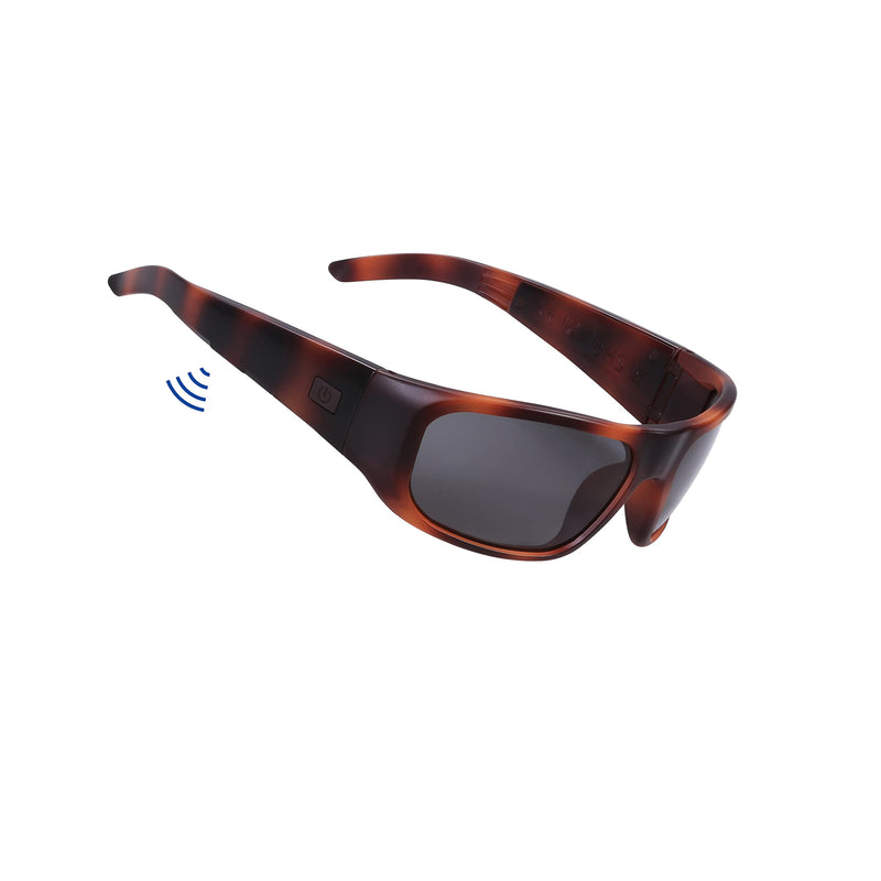  [AUSTRALIA] - OhO Audio Sunglasses,Open Ear Audio Sunglasses Speaker to Listen Music and Make Phone Calls,Water Resistance and Full UV Lens Protection for Outdoor Sports and Compatiable for All Smart Phones Matt turtle - Black lens