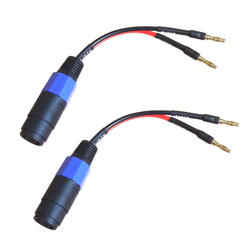  [AUSTRALIA] - WJSTN Banana Plugs to speakon Speaker Adapter Cablespeakon to Banana Plug Cable 12awg 6in/2 Pack