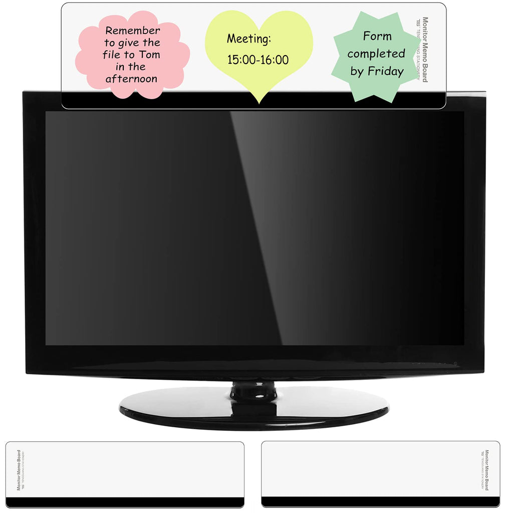  [AUSTRALIA] - Computer Monitor Message Board Screen Memo Board Monitor Memo Board Top Mount Monitor Sticky Note Holder Message Memo Panel for Monitors Screen Cabinets, Left and Right (2 Pieces) 2