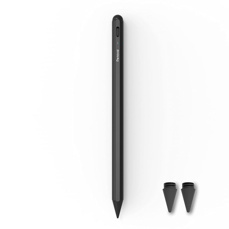  [AUSTRALIA] - Penoval Stylus Pen for iPad Pencil Tilt Sensitivity Active Stylus Pens, Palm Rejection Pen, A4 Pro Black, Compatible with iPad Pro 11/12.9 , iPad Air 4, iPad Series(2018-2021) A4 pro black with tilt angle