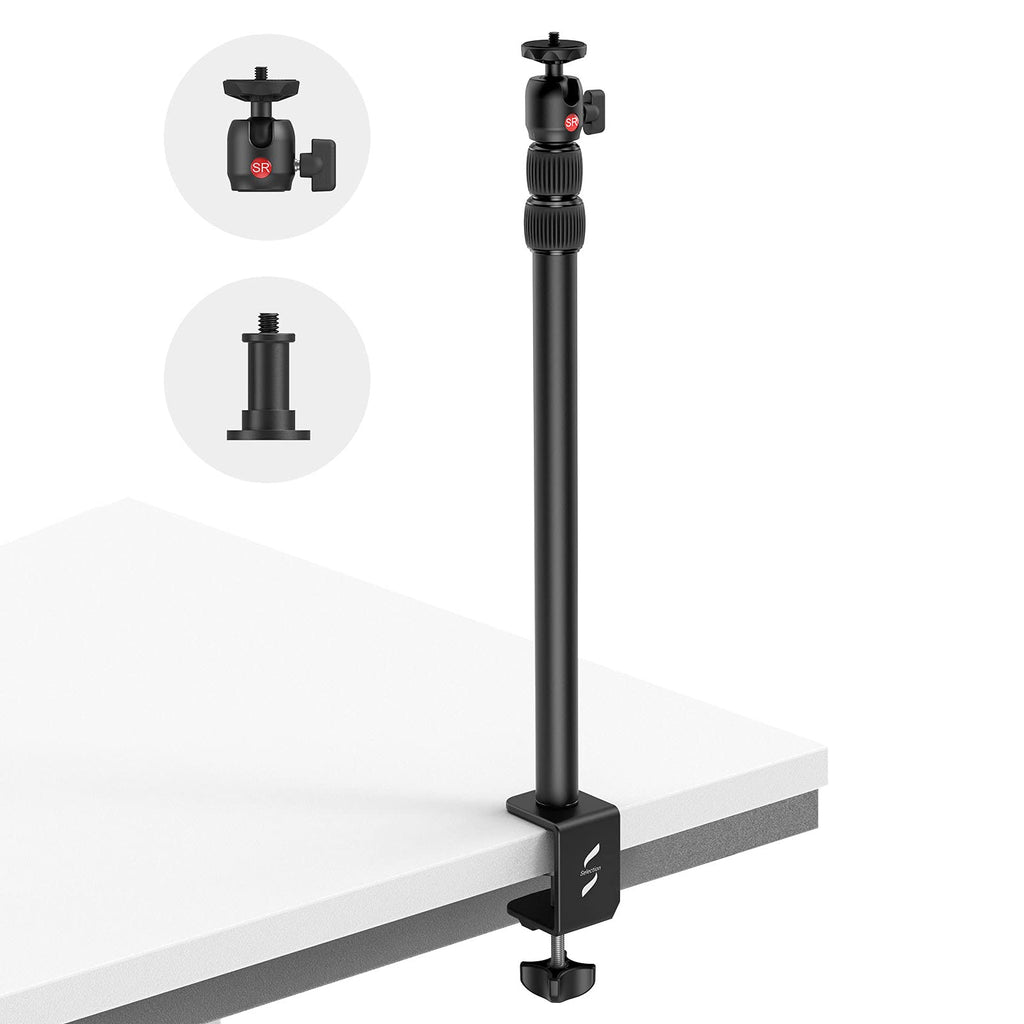  [AUSTRALIA] - SmallRig Selection Camera Desk Mount Table Stand with 1/4" Ball Head, 13"-35.4" Adjustable Light Stand, Tabletop C Clamp for DSLR Camera, Ring Light, Live Streaming, Photo Video Shooting - 3488