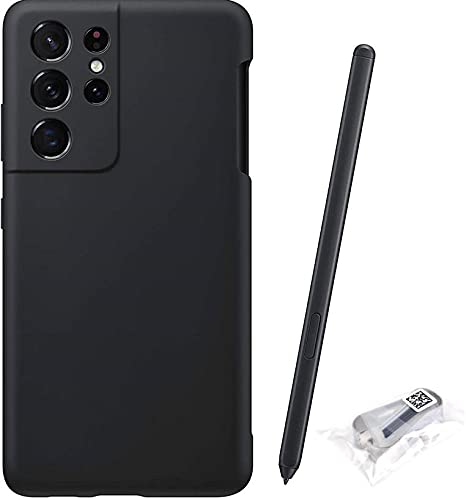  [AUSTRALIA] - S21 Ultra Silicone Case with S Pen Replacement for Samsung Galaxy S21 Ultra 5G (Stylus Pen+Case/Black)