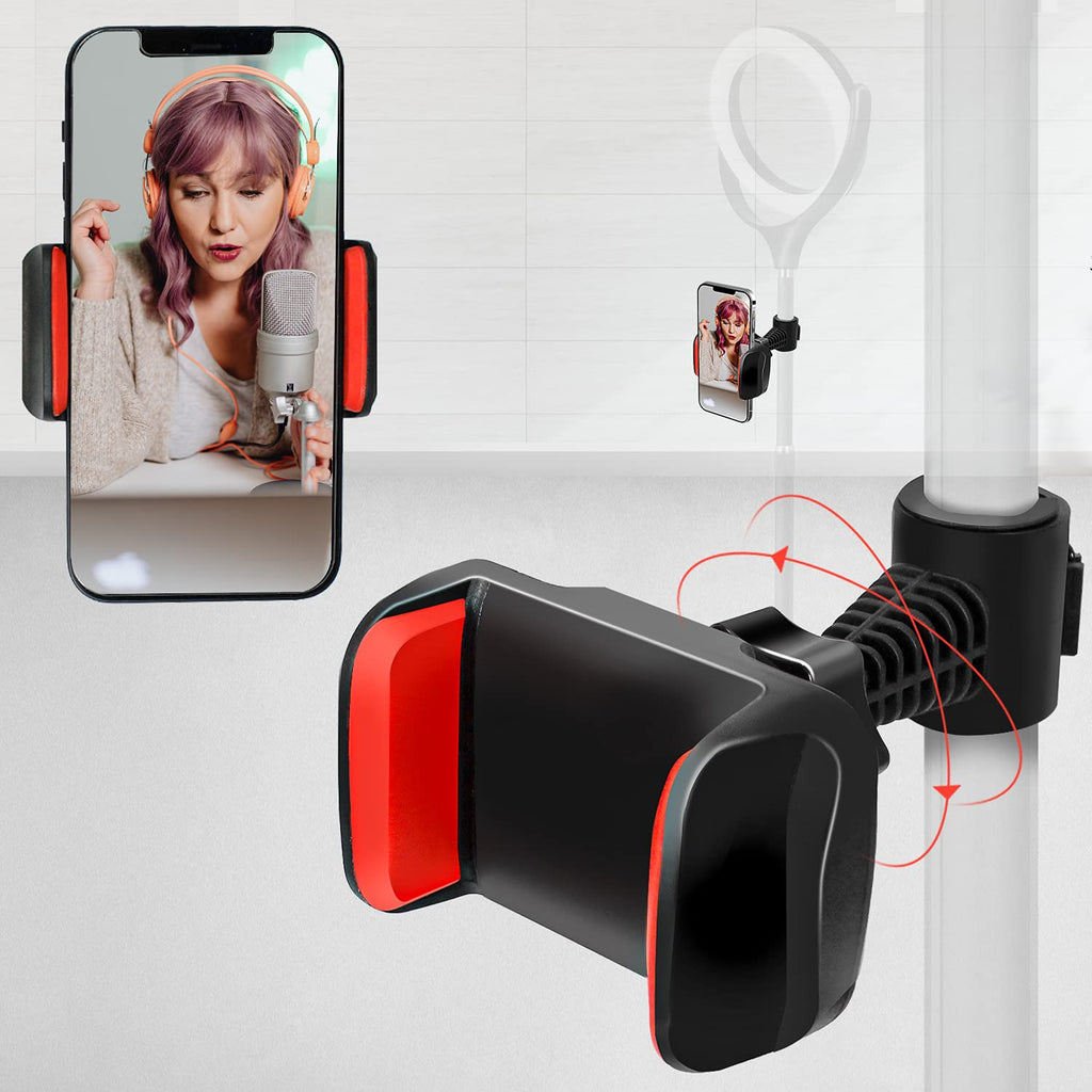 [AUSTRALIA] - Julius Studio 360° Rotatable Phone Mount, Phone Holder with Clamp, Ring Light Accessory, Compatible with Most Smartphones, for Tripods, Stands, Video Conferencing, Live Stream, Photography, JSAG755