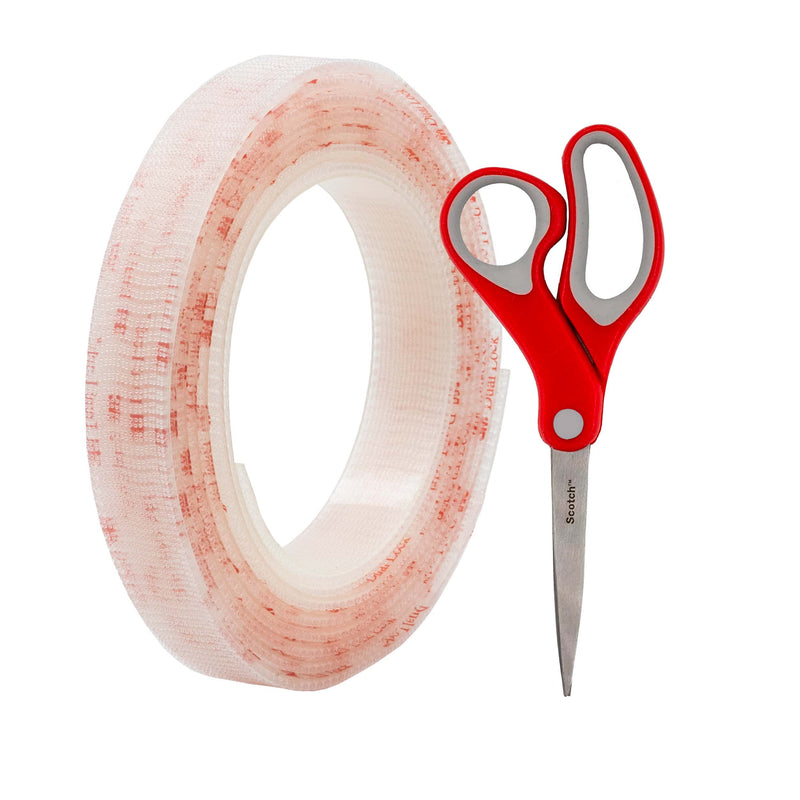  [AUSTRALIA] - Scotch Clear Self-Mating Reclosable Fastener 250, 1” x 10’ Ft with Scissors for DIY, Pedal Boards, Home, Office, Frames
