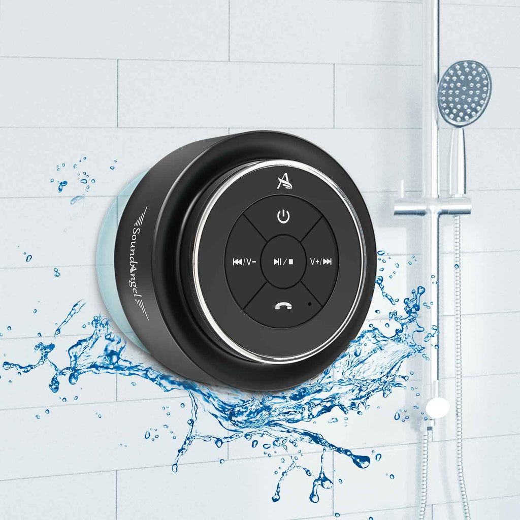  [AUSTRALIA] - XLeader SoundAngel Mate - Premium 5W Shower Speaker IPX7 Certified Water Resistant Bluetooth Speaker with Suction Cup Microphone Crystal Sound 15h Playtime, Little Wireless Speakers for Phone Computer C Bright Silver