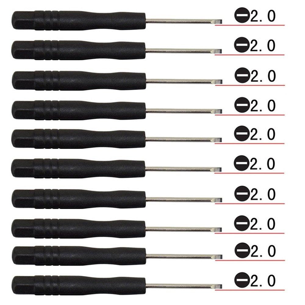  [AUSTRALIA] - Fixinus Set of 50 Slotted 2.0mm Flat Head Mini Screwdrivers Set for Cell Phone Tablet Laptop PC Games and Small Electronics 50 Pcs