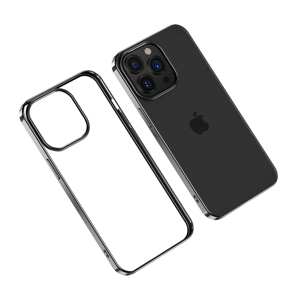  [AUSTRALIA] - Compatible for iPhone 13 Pro Max Clear Matte Case Soft Silicone Rubber Anti-Yellow Airbags Shockproof for iPhone 13 Pro Max Electroplated Edge Matte Case 6.7‘’, Black