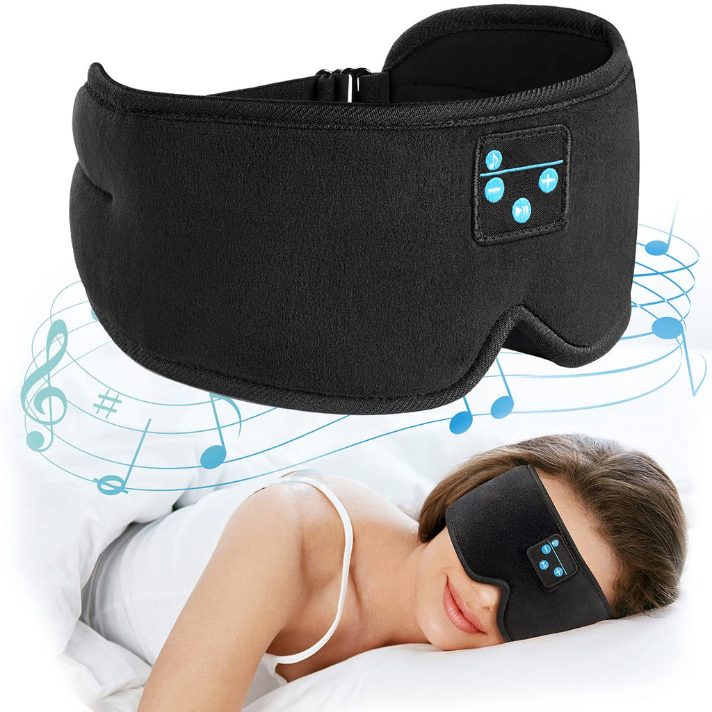  [AUSTRALIA] - Sleep Headphones, Bluetooth Wireless Music Eye Mask,Ezona 3D Light Blocking Music Eye Mask Earbuds Cover with Adjustable Strap for Side Sleepers Insomnia Travel Yoga Nap Gifts for Men Women Black