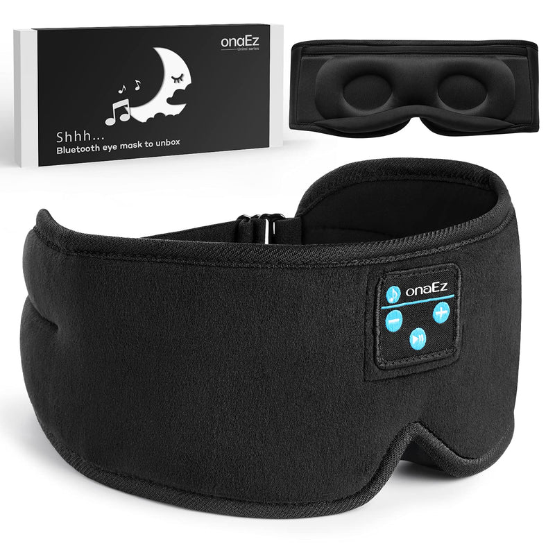  [AUSTRALIA] - Sleep Headphones, onaEz 2021 Bluetooth 5.0 3D Sleep Mask, Wireless Washable Sleeping Headphones with Adjustable Stereo Speakers Microphone Handsfree for Insomnia Nap Travel