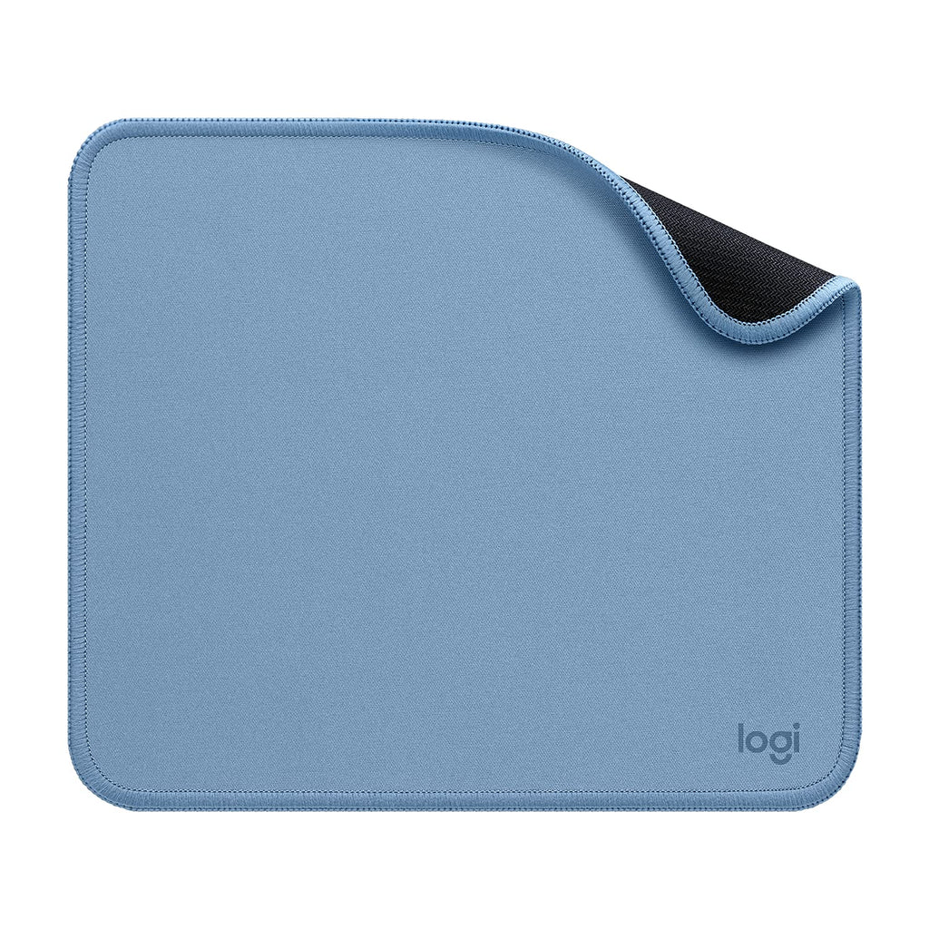  [AUSTRALIA] - Logitech Mouse Pad - Studio Series, Computer Mouse Mat with Anti-Slip Rubber Base, Easy Gliding, Spill-Resistant Surface, Durable Materials, Portable, in a Fresh Modern Design, Blue Grey