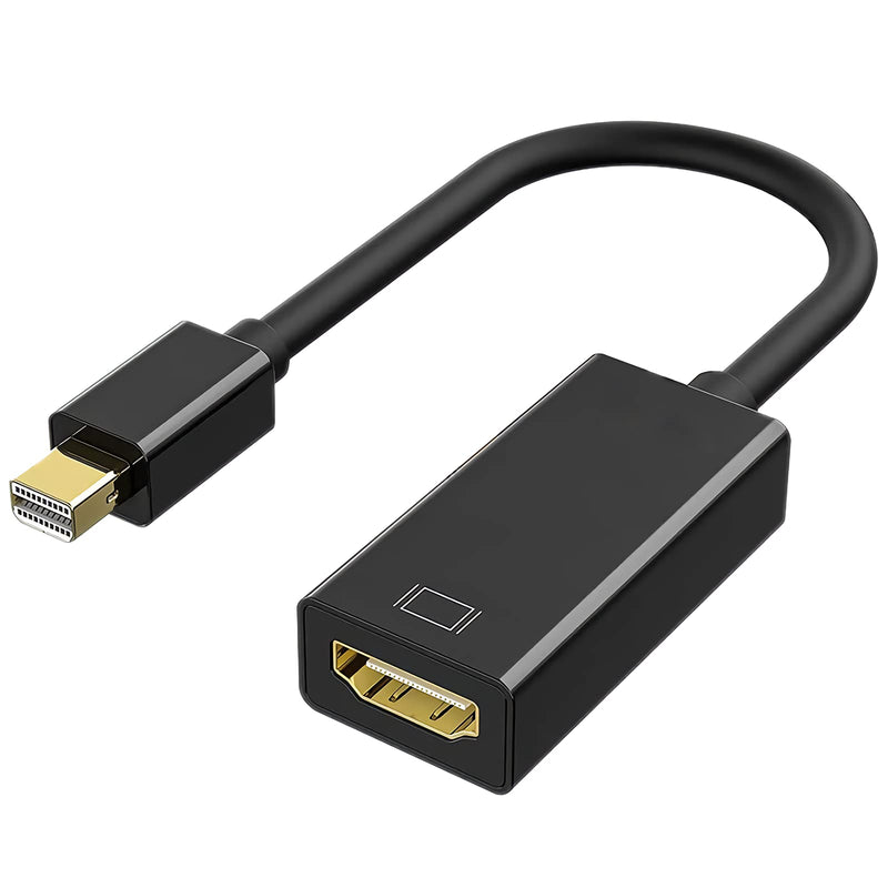  [AUSTRALIA] - 1080P Mini DisplayPort to HDMI Adapter, Thunderbolt to HDMI Converter Gold-Plated Mini DP Male to HDMI Female Cable Compatible with MacBook Air/Pro, Mac Mini, Surface Pro 3/4, Monitor 1 Black