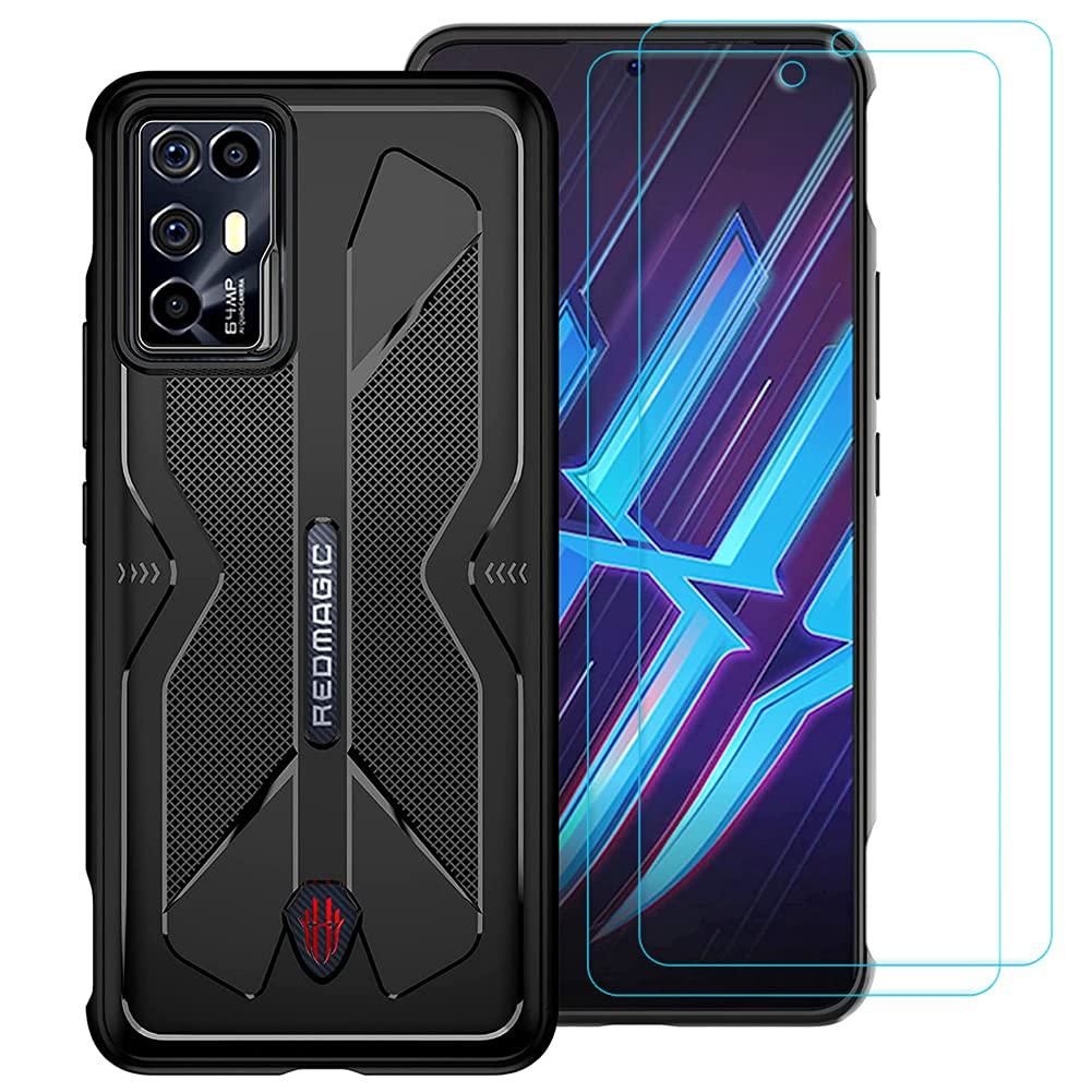  [AUSTRALIA] - Ytaland for Red Magic 6R Case, with 2 x Tempered Glass Screen Protector. Shockproof Bumper Defender Protective Phone Cover