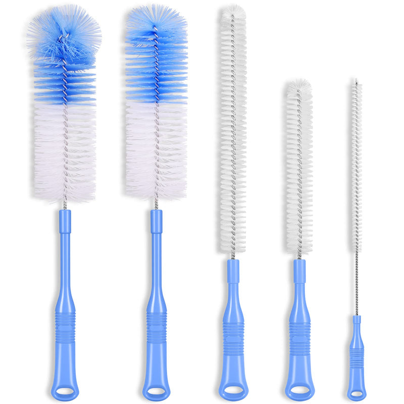  [AUSTRALIA] - Bottle Brush Cleaner 5 Pack - Long Handle Water Bottle and Straw Cleaning Brush Set for Washing Narrow Neck Bottles, Sport Bottles, Kombucha, Tumblers, Wine Decanter, Flask, Beer Brewing Supplies