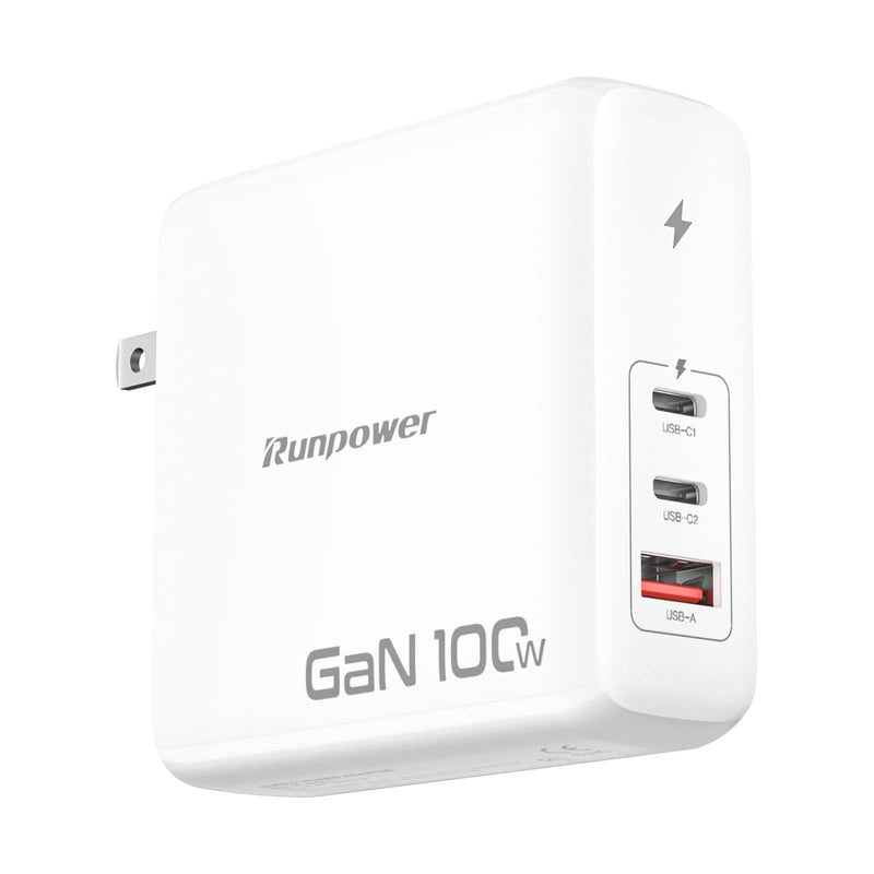  [AUSTRALIA] - Runpower 100W USB C Fast Charger Power Adapter Compatible with MacBook Pro 16, 15, 13 inch, MacBook Air 13 Inch, iPad Pro 2021/2020/2019/2018,Galaxy, Pixel, Thunderbolt, 3 Port Type-c PD Wall Charger