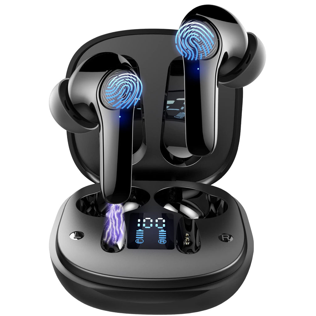  [AUSTRALIA] - Wireless Earbud, IPX7 Waterproof Bluetooth Earphones, Stereo Headphones in Ear Built in Mic, Immersive Sound Premium Deep Bass Headset, 24H Playtime, Touch Control, USB C Charging Case, Home Office