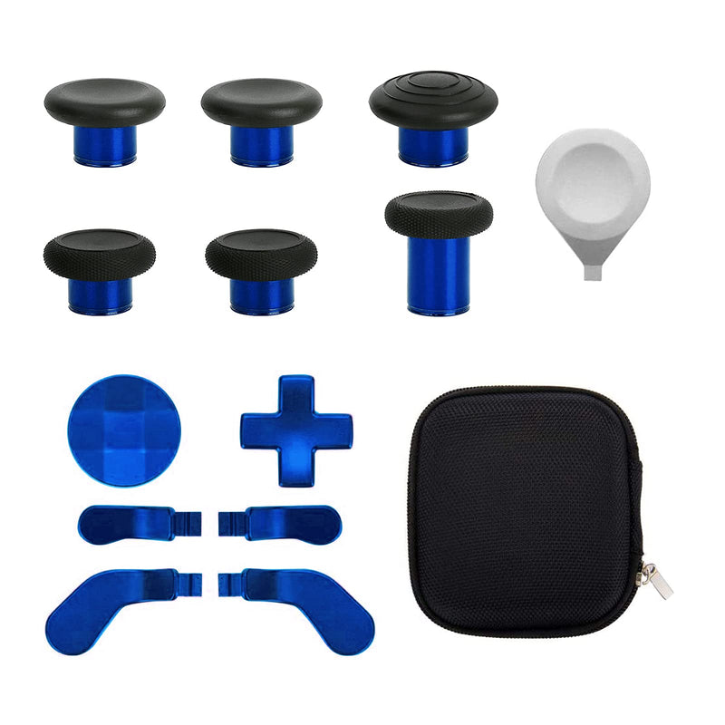  [AUSTRALIA] - 13 in 1 Metal Thumbsticks for Xbox One Elite Series 2, Xbox One Elite 2 Controller Parts, Gaming Accessory Replacement, Metal Mod 6 Swap Joysticks, 4 Paddles, 2 D-Pads, 1 Tool(Blue)(Buy from marspell)