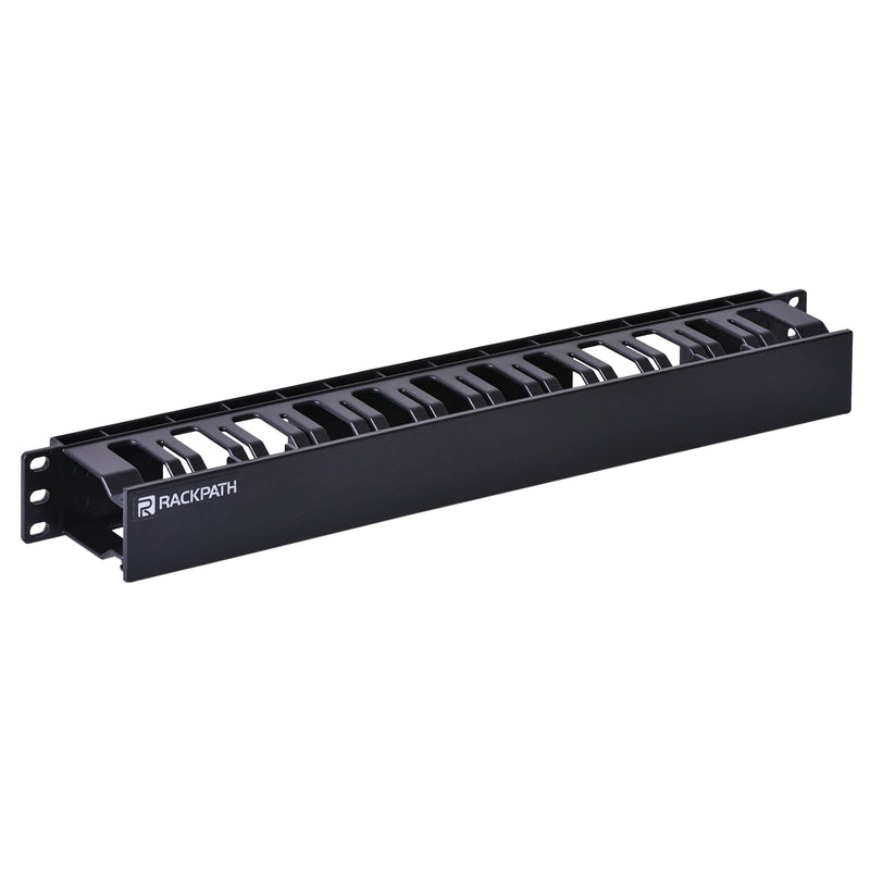  [AUSTRALIA] - RackPath 1U 19 Inch Plastic Server Rack Mount Cable Management Duct Raceway with Panel Cover