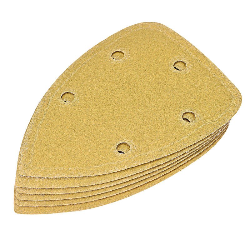  [AUSTRALIA] - uxcell 5 Holes Triangle Sandpaper 180 Grits (P180) Fine Abrasive 5.5-Inch Aluminum Oxide Sanding Sheets Hook and Loop Backed 6pcs