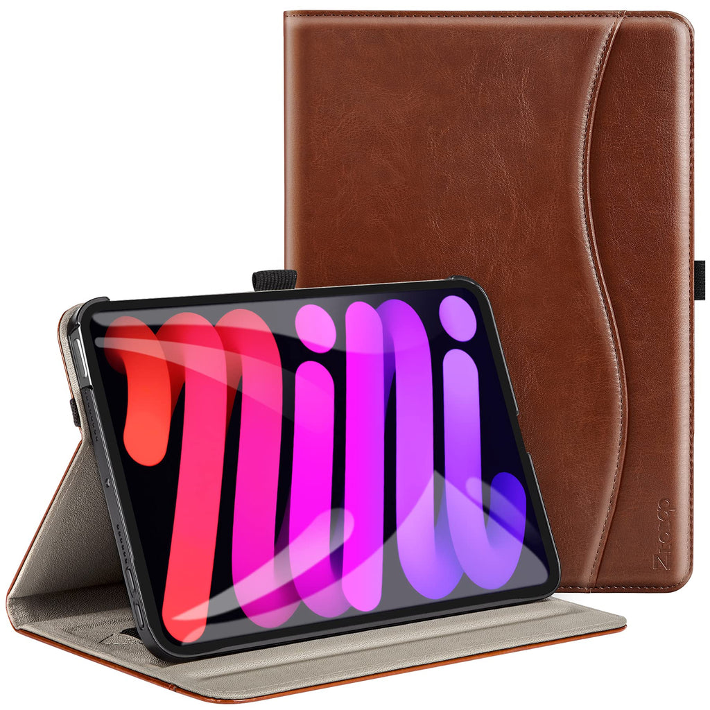  [AUSTRALIA] - Ztotop Case for New iPad Mini 6 2021 (6th Generation), Premium PU Leather Folio Stand Smart Protective Cover, Multi-Viewing Angles and Auto Wake & Sleep Function for iPad Mini 6th Gen 8.3 Inch - Brown