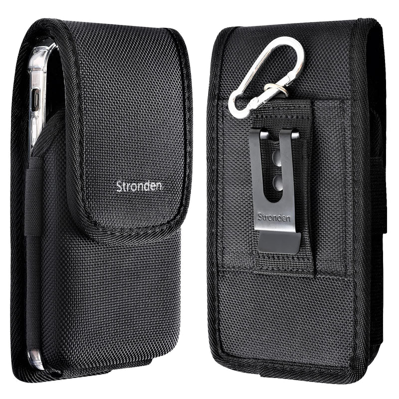  [AUSTRALIA] - Stronden Holster for iPhone 13, 13 Pro, 12, 12 Pro, 11, XR - Military Grade Nylon Vertical Belt Holster Rugged Pouch w/Built in ID Card Holder (Fits Otterbox Commuter/Aneu Case on)
