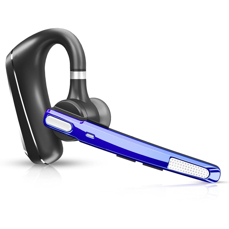  [AUSTRALIA] - Bluetooth Headset CVC8.0 Dual-Mic Active Noise Cancelling Wireless Bluetooth Earpiece V5.1 Bluetooth Headphones 16 Hrs HD Talktime Hands-Free Earphones for Trucker/Business/Office/Driving (Blue)