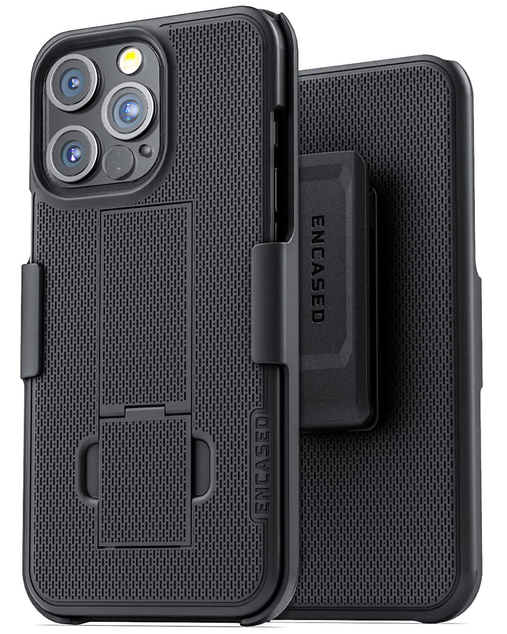  [AUSTRALIA] - Encased DuraClip Designed for iPhone 13 PRO Belt Clip Case (2021) Slim Phone Cover with Holster (Black)