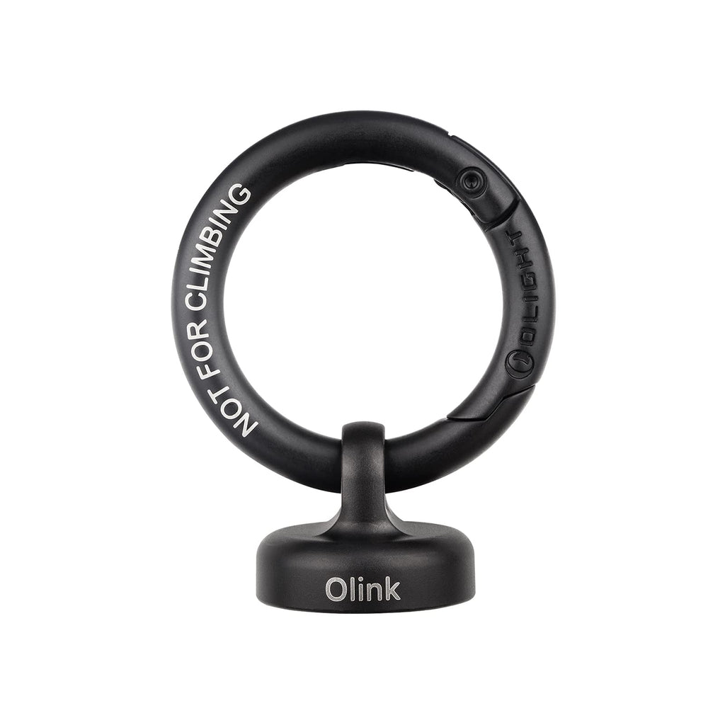  [AUSTRALIA] - OLIGHT OLINK Portable Magnetic Hook Compatible with Olight Flashlights, Obulb Series, Stainless-Made Carabiner-Style Ring (Black) Black