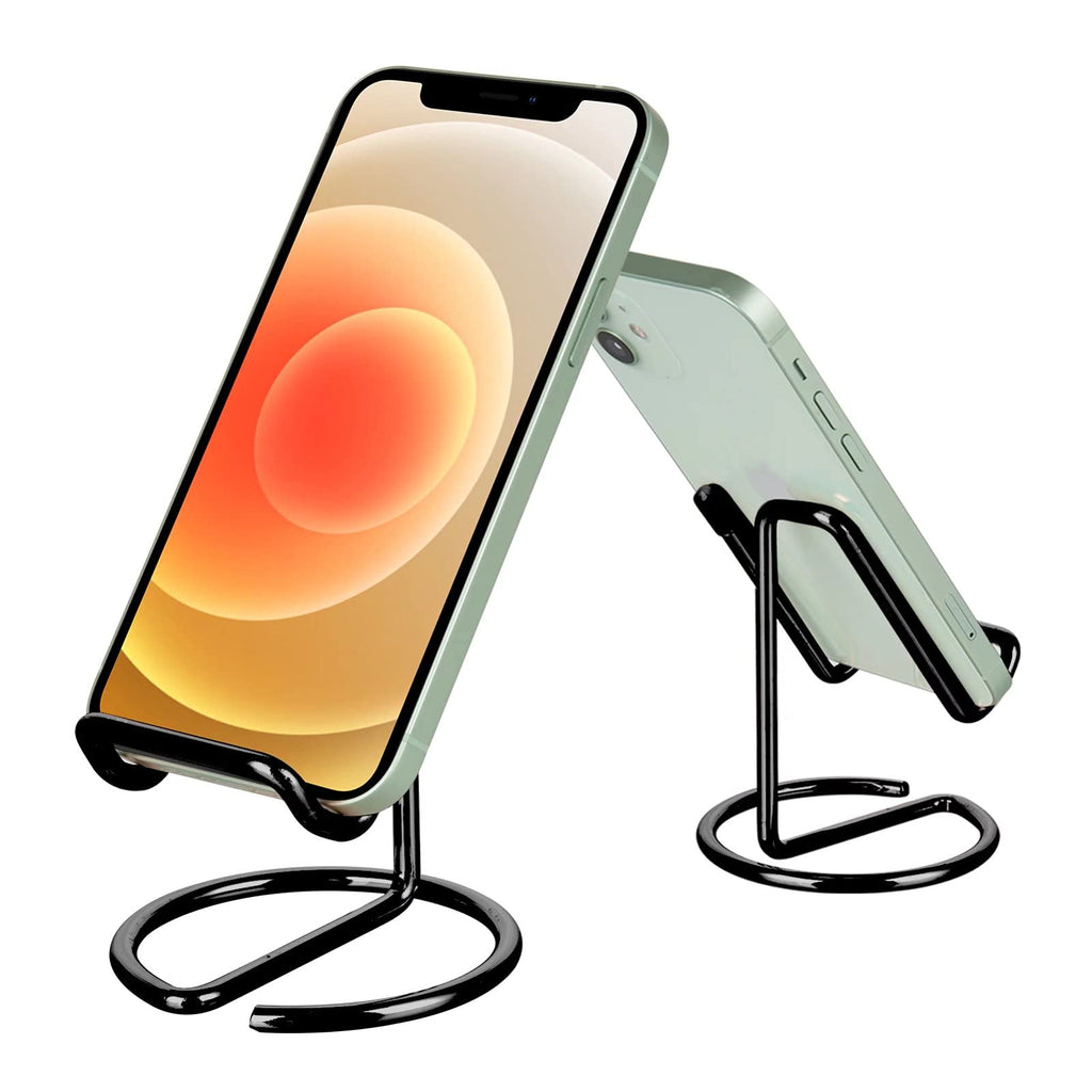  [AUSTRALIA] - Cell Phone Stand for Desk,Cute Metal Black Cell Phone Stand Holder Desk Accessories,Compatible with All Mobile Phones,iPhone,Switch,iPad 1