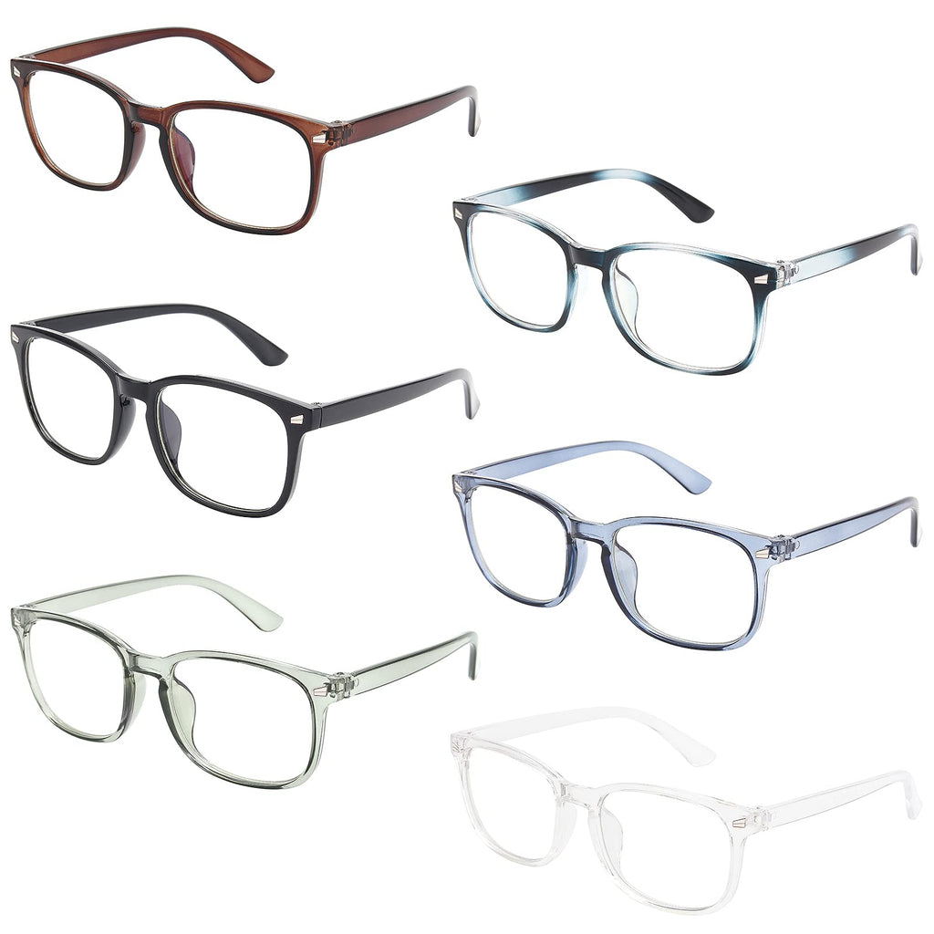  [AUSTRALIA] - MIGSIR 6 Pack Blue Light Blocking Glasses for Computer Gaming, Fashion Fake Anti Eye Strain Eyeglasses for Women Men 6 Pack Mix-3