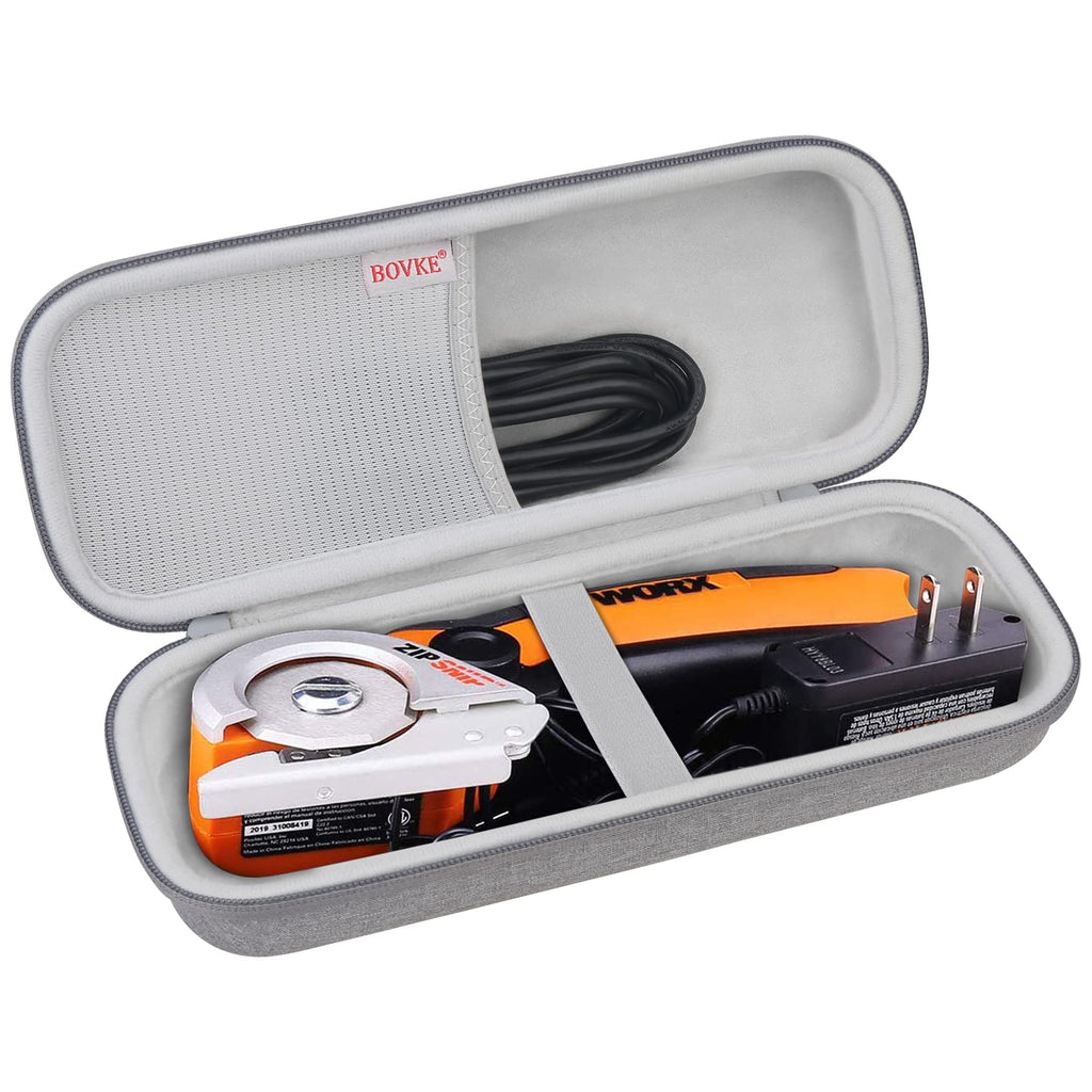  [AUSTRALIA] - BOVKE Hard Case for WORX WX081L 4V ZipSnip Cordless Electric Scissors, WORX ZipSnip Cutting Tool Storage Organizer Carrying Holder, Extra Mesh Pocket for Cords, Chargers, Spare blades, Grey gray