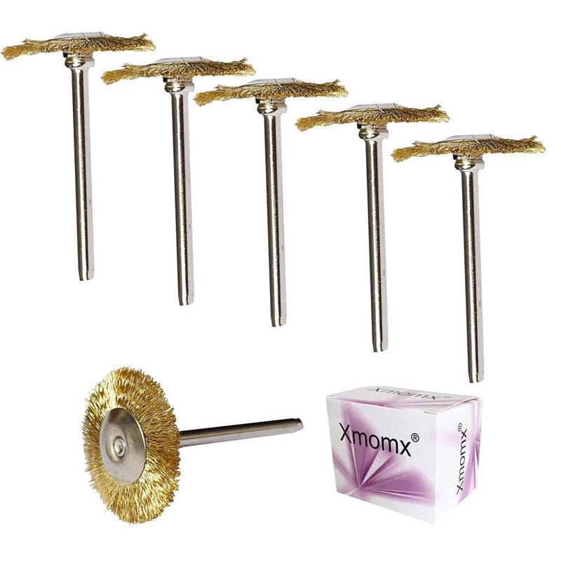  [AUSTRALIA] - Xmomx 5 pcs Brass Wire Brushes Bowl-shaped Wheels Polishing 1" Dia w/Shank 1/8" for Rotary Tools