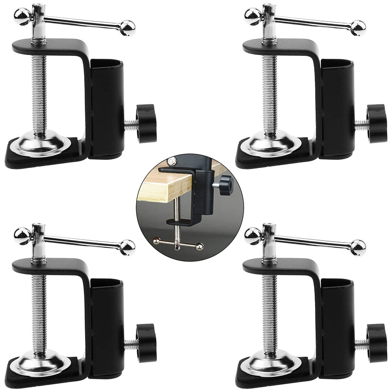  [AUSTRALIA] - 4 PACK Heavy-duty Metal Table Mounting C Clamp for Microphone Suspension Boom Scissor Arm Stand Holder with Adjustable Positioning Screw Fits Up to 2.55 in Table Thickness