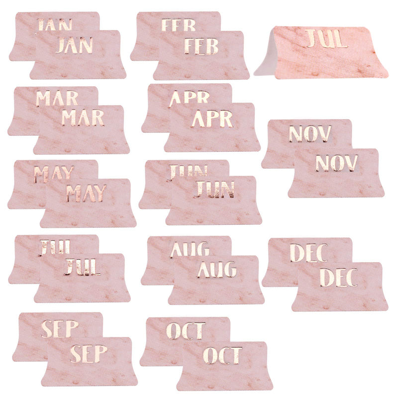  [AUSTRALIA] - AIEX 72Pcs Monthly Tabs Calendar Stickers, Monthly Calendar Stickers Tabs Adhesive Index Tabs for Planners, Journal, Notebook, Agendas and Organizers, Office and Sturdy (Pink)
