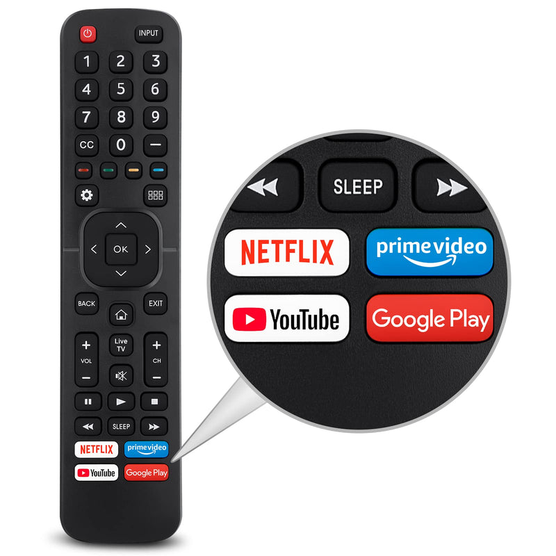  [AUSTRALIA] - Replacement Control EN2A27 for Hisense-Smart-TV-Remote, with Netflix, Prime Video, YouTube, Google Play Buttons