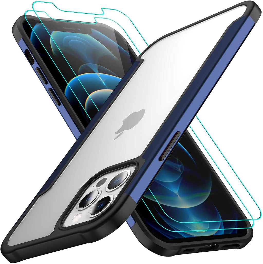  [AUSTRALIA] - Musment Compatible with iPhone 12 Pro Max Case (2020),[Airbag Series] with [2 x Screen Protector] [Military Grade] | 15Ft. Drop Tested [Scratch-Resistant] 6.7Inch (Clear)