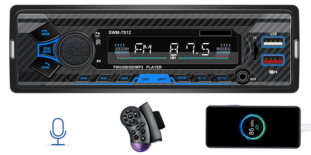  [AUSTRALIA] - Single Din Car Stereo with Voice Control,7 Inch FM Radio System,Mp3 Player, Bluetooth Handfree Caling,Daul USB Fast Charging